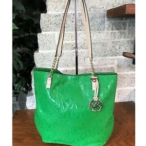 NWOT Michael Kors Green Patent Leather Purse